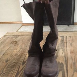 Brown mid-calf boots